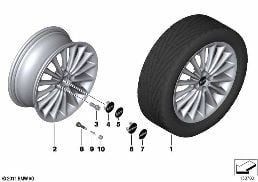 Obręcz MINI LM Multi-Spoke 108 diagram for BMW MINI R50 Cooper