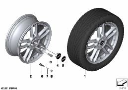 Obr. JCW st. le. Dbl-Spoke R109 Compos. diagram for BMW MINI R50 Cooper