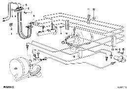 FRONT BRAKE PIPE / MOUNTING diagram for BMW 6 Series E24 635CSi