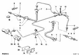 BRAKE PIPE REAR diagram for BMW 6 Series E24 635CSi