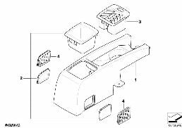 Koltuk, arka, orta konsol diagram for BMW X5 E70 LCI 35dX