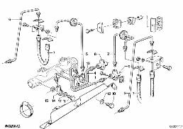 BRAKE PIPE, FRONT diagram for BMW 7 Series E23 735i