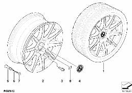 BMW ALLOY WHEEL, M DOUBLE SPOKE 225 diagram for BMW 3 Series E90 LCI 320i