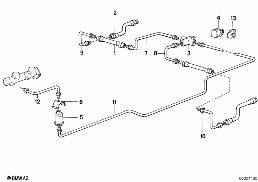 BRAKE PIPE REAR diagram for BMW 3 Series E30 320i