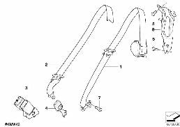 SAFETY BELT FOR 3RD SEAT ROW diagram for BMW X5 E70 3.0sd