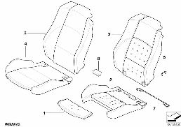 SEAT, FRONT, UPHLSTRY, COVER, SPORT SEAT diagram for BMW 3 Series E93 328i