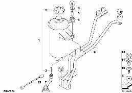 Zbiornik oleju/elem. poj./Dynamic Drive diagram for BMW 7 Series E65 745i