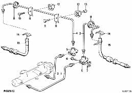 BRAKE PIPE, FRONT diagram for BMW 5 Series E28 524td
