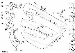Výplň dveří zadní diagram for BMW X5 E70 4.8i