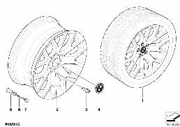 BMW LIGHT ALLOY WHEEL, CROSS SPOKE 177 diagram for BMW X5 E70 LCI 30dX