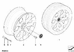BMW LA WHEEL Y-SPOKE 211 diagram for BMW X5 E70 LCI 30dX