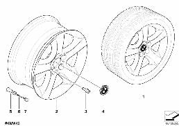 BMW LA WHEEL, STAR SPOKE 212 diagram for BMW X5 E70 LCI 30dX