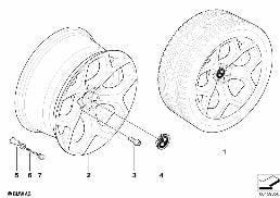 BMW LA WHEEL Y-SPOKE 214 diagram for BMW X5 E70 LCI 30dX