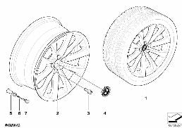 BMW LA WHEEL V-SPOKE 239 diagram for BMW X5 E70 LCI 30dX
