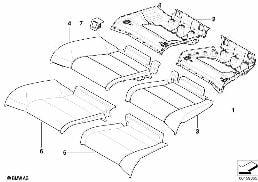SEAT REAR, UPHOLSTERY & COVER BASE SEAT diagram for BMW 3 Series E93 328i