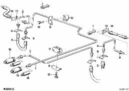 BRAKE PIPE REAR diagram for BMW 6 Series E24 635CSi
