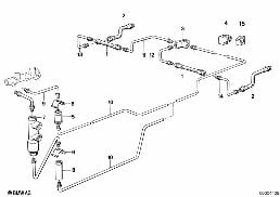 BRAKE PIPE REAR diagram for BMW 3 Series E30 325e