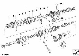 Pièces de transmission diagram for BMW 1502-2002tii 1602