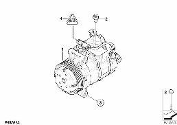 RP A/C COMPRESSOR diagram for BMW 1 Series E81 116d