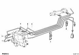 BRAKE PIPE FRONT ABS diagram for BMW 3 Series E30 325e