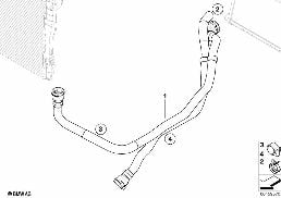 WATER HOSE INLET/OUTLET diagram for BMW 3 Series E90 316i