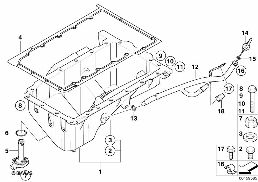 Oliecarter/olieniveau diagram for BMW X3 E83 2.0i