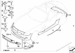 Kit aérodynamique diagram for BMW Z4 E85 2.5i