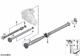 プロペラ シャフト 4 輪駆動/挿入ナット diagram for BMW X6 E71 30dX