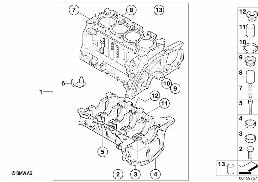シリンダー クランク ケース diagram for BMW MINI Clubman R55 Cooper d