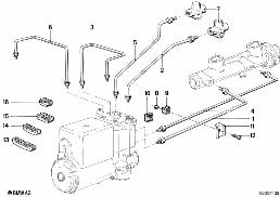 BRAKE PIPE FRONT ABS diagram for BMW 7 Series E23 733i