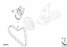 オルタネーター/AC ベルト diagram for BMW MINI Clubman R55 Cooper d