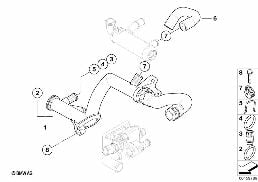 冷却系ホース ガイド diagram for BMW MINI Clubman R55 Cooper d