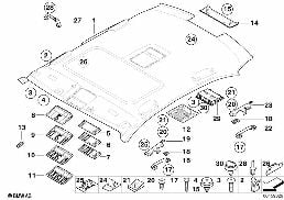 HEADLINING / HANDLE diagram for BMW 5 Series E60 LCI 523Li