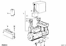 Antiblockiersystem-Steuergerät diagram for BMW 7 Series E32 750iL