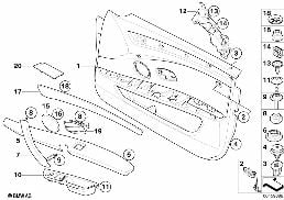 車門飾件 前部-側面安全氣囊 diagram for BMW 5 Series E60 530Li