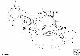 REAR LIGHT diagram for BMW 3 Series E92 330d