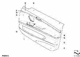 INDI. DOOR TRIM, ALL-LEATHER, FRONT diagram for BMW 3 Series E91 320d