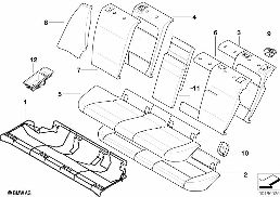 SEAT, REAR, UPHLSTRY/COVER, LOAD-THROUGH diagram for BMW 1 Series E81 116d
