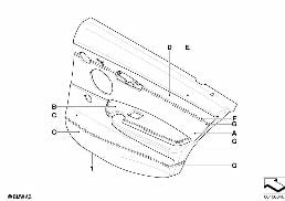 INDI. DOOR TRIM, ALL-LEATHER, REAR diagram for BMW 3 Series E91 320d