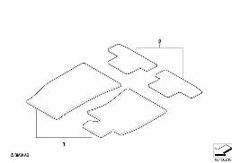 RETROFIT FOOTMATS, TEXTILE diagram for BMW MINI R56 LCI Cooper S