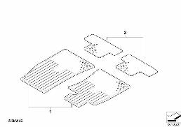 RETROFIT FOOTMATS, RUBBER diagram for BMW MINI R56 LCI Cooper S