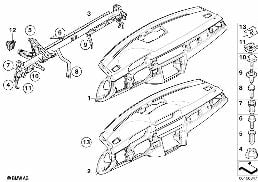 TRIM PANEL DASHBOARD, SUPPORT TUBE diagram for BMW 3 Series E90 320d