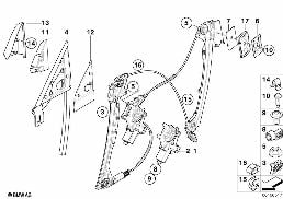 DOOR WINDOW LIFTING MECHANISM FRONT diagram for BMW 3 Series E93 335i