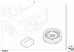 RETROFIT EMERGENCY WHEEL diagram for BMW X5 E70 LCI 30dX