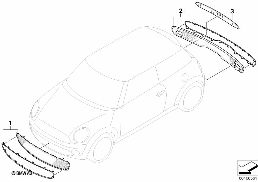 RETROFIT, CHROME LINE EXTERIEUR diagram for BMW MINI R56 LCI Cooper S