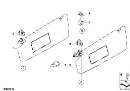 Osłony przeciwsłoneczne diagram for BMW X3 E83 LCI 2.0d