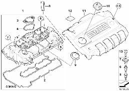 CYLINDER HEAD COVER diagram for BMW 3 Series E90 LCI 318i