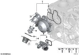 WATERPUMP - THERMOSTAT diagram for BMW 1 Series E82 123d