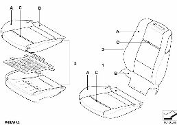 Ind. potah komfortní sedadlo kůže diagram for BMW X5 E53 4.6is