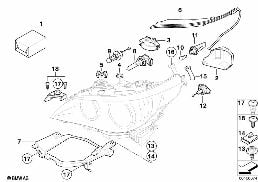 SINGLE COMPONENTS F HEADLIGHT XENON/ALC diagram for BMW 5 Series E60 LCI 523i